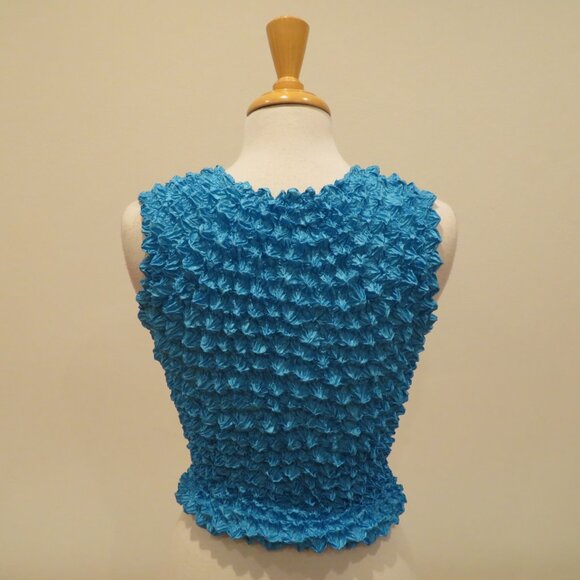 Women F.C One Size Fits Most Bubble Crinkle Popcorn Sleeveless Stretchy Tank Top - Picture 3 of 5